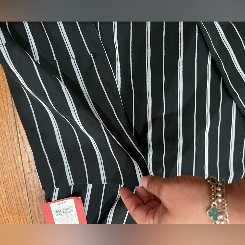 Mossimo Supply Co. Black and White Striped Blouse - Picture 9 of 11